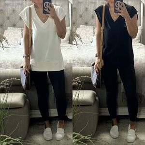 New🖤 Casual Luxe V-Neck Sweatshirt top